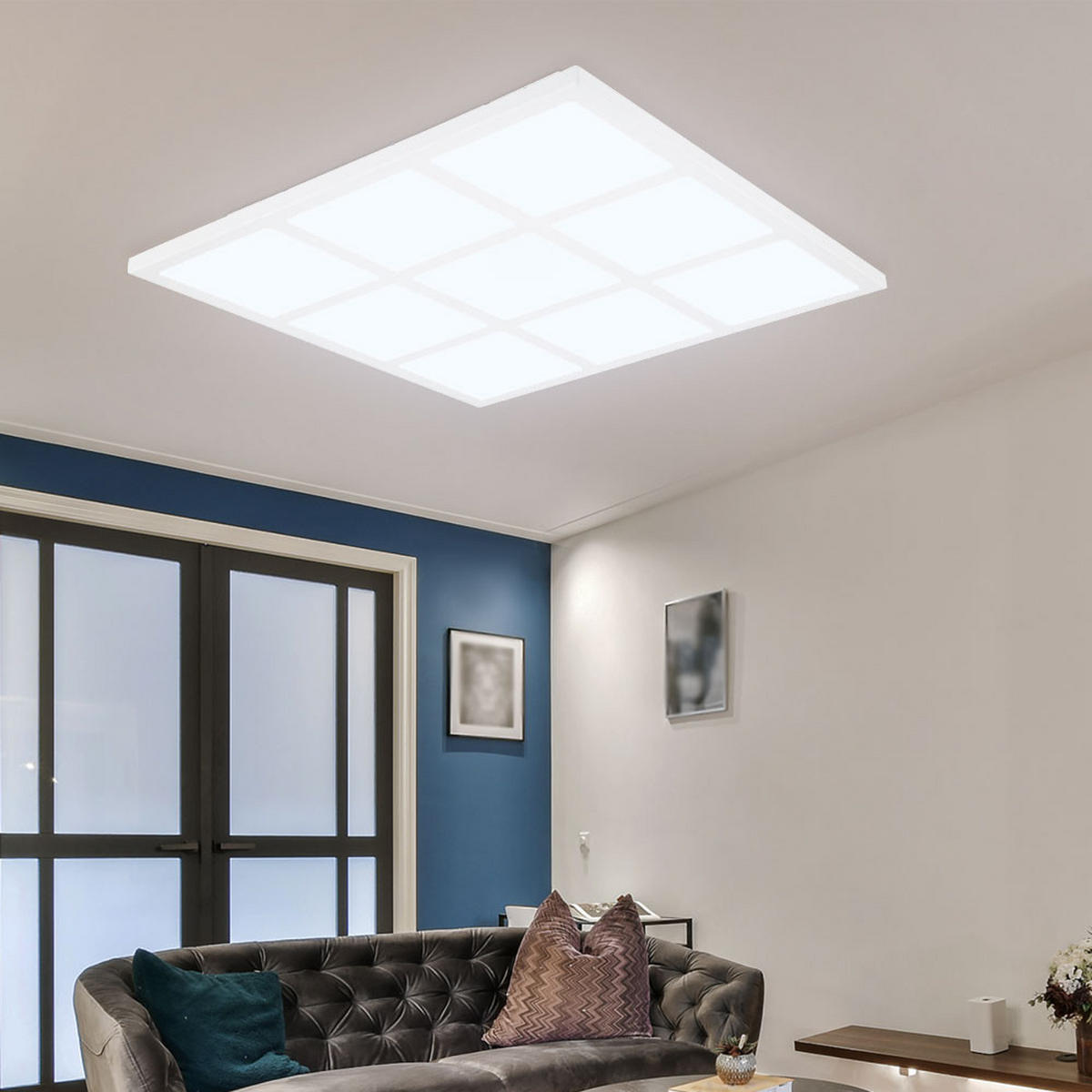 LED DECKENLEUCHTE Weiß Opal - Weiß, Metall (43/43/5cm) - Globo Lighting