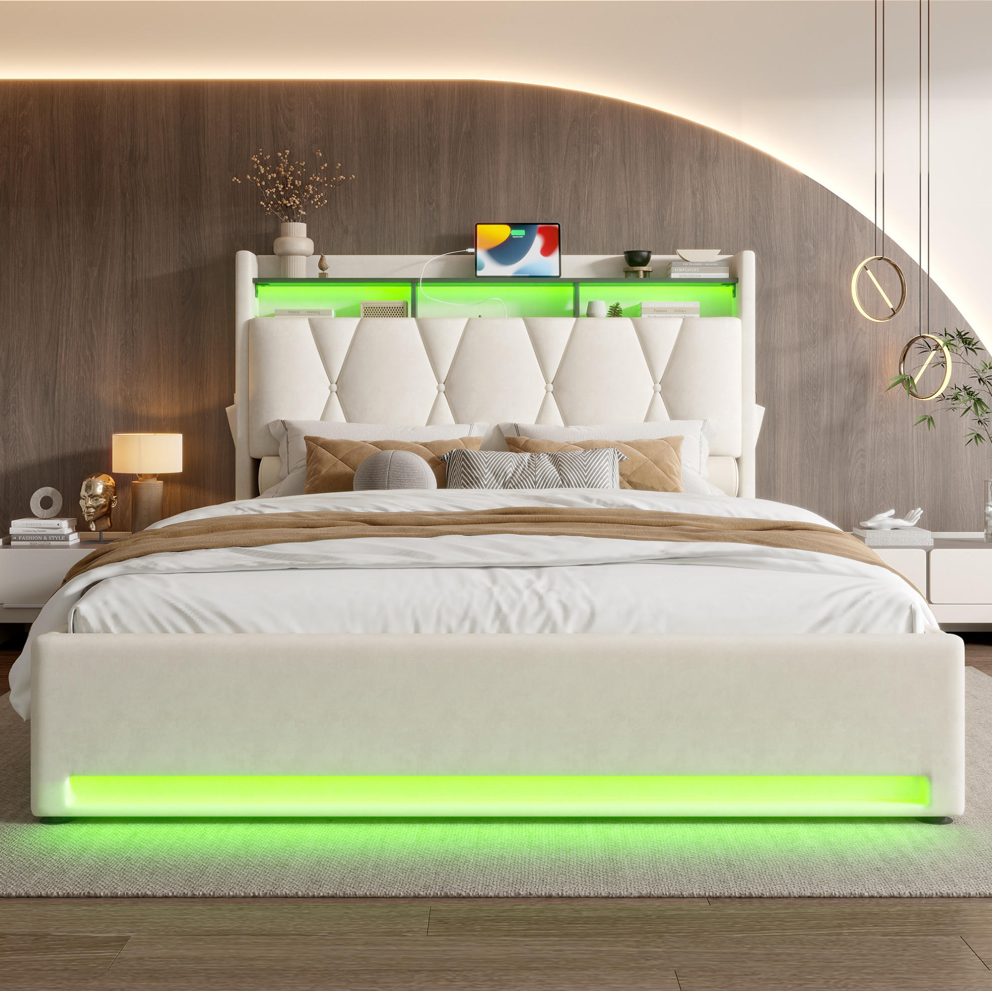 Beauniv Bett Beige 160x200 cm