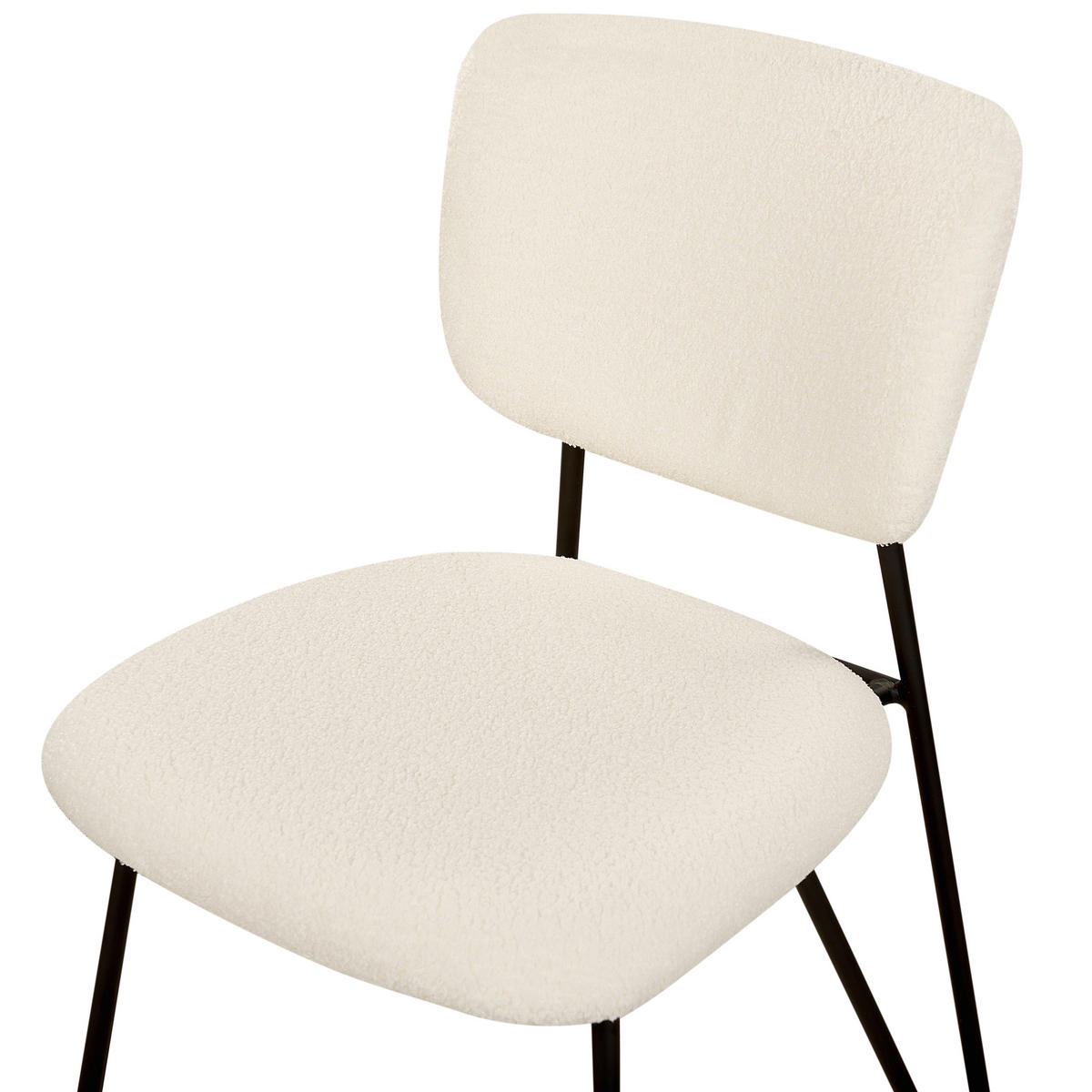 ÉTKEZŐSZÉK 2 darabos Szett Buklé törtfehér Nelko - fekete/fehér, textil (50/81/51cm) - Beliani