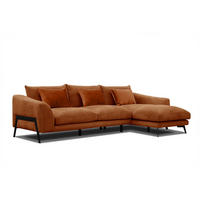 ECKSOFA WINTER 4-Sitzer, dunkelorange - Dunkelorange/Schwarz, Holzwerkstoff/Textil (293/172cm) - Courtois Laville