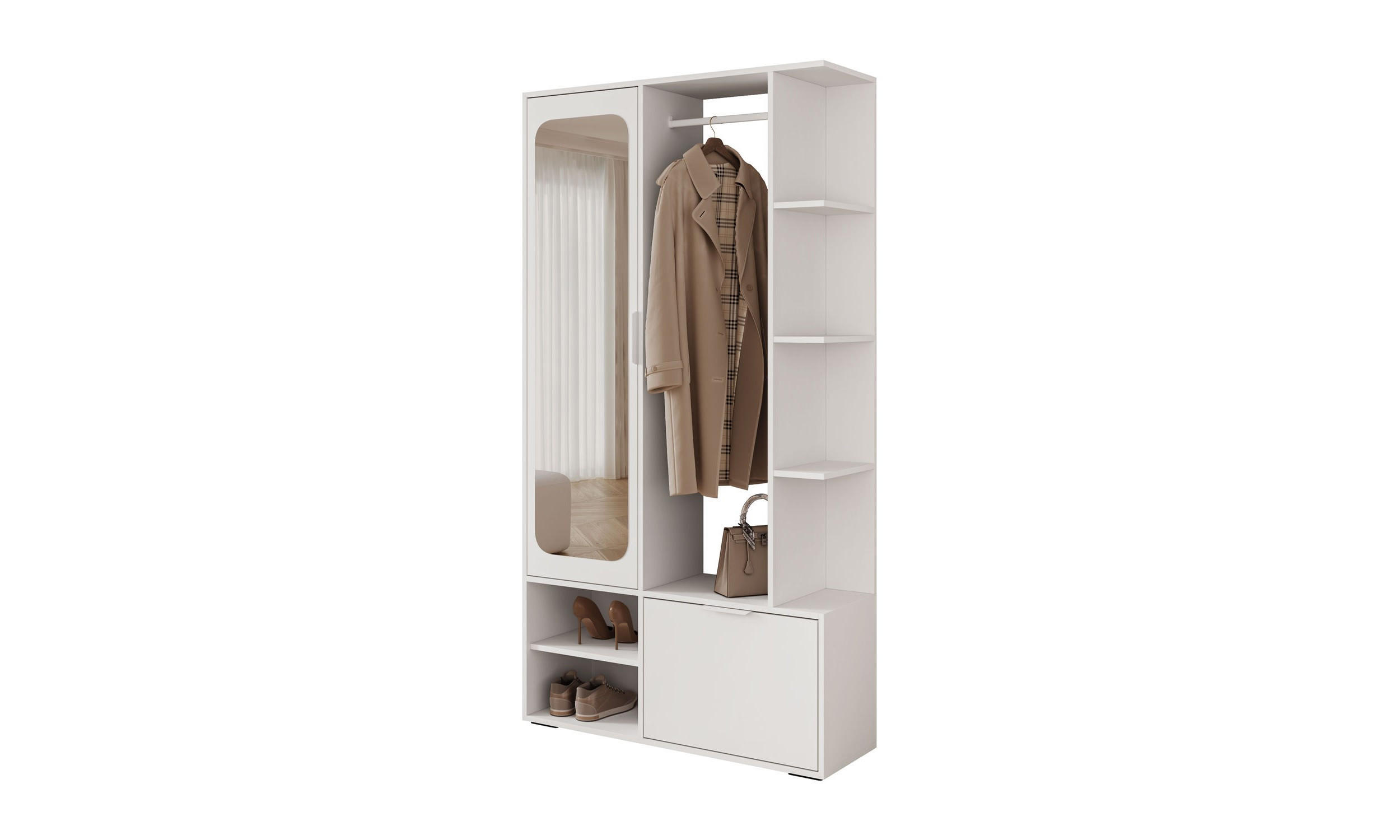Lookway Garderobe Weiß 100x188.5x33.1 cm