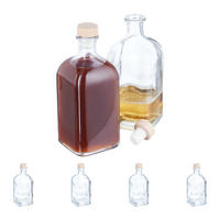 6XFLASCHE - Transparent, Glas/Kunststoff (7.5/18/7.5cm) - Relaxdays