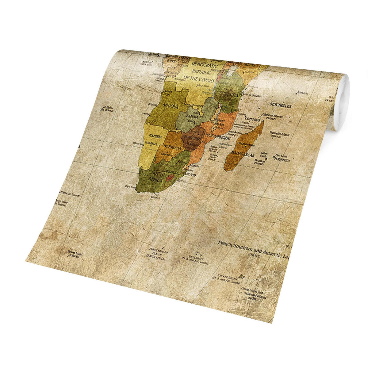 FOTOTAPETE Weltkarte 336/225 cm - Grün, Papier (336/225cm) - Bilderwelten