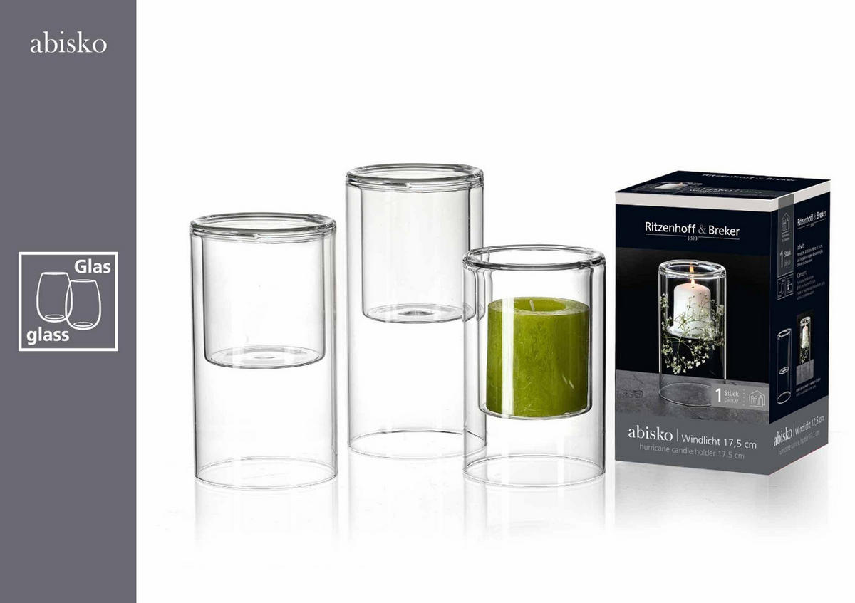 WINDLICHT Abisko transparent 15,5 cm - Transparent, Glas (10.5/15.5/10.5cm) - Ritzenhoff Breker