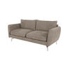 3-SITZER-SOFA Elou Dunkelbeige Microfaser - Chromfarben/Beige, Holz/Textil (203/87/92cm) - S-Style Möbel