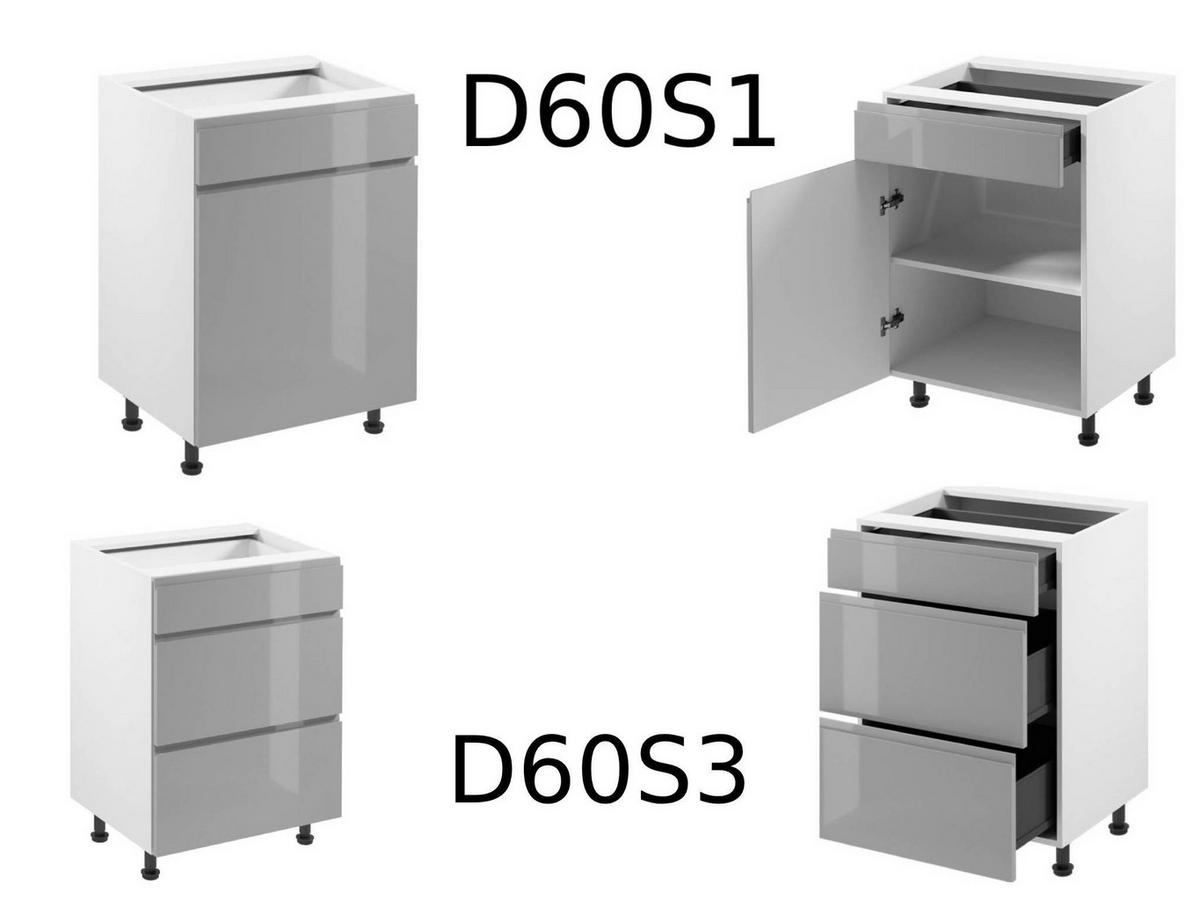 ECKKÜCHE 390 × 260 cm - Aspen K107-M860 - in Grau/Hochglanz - Grau, Holz (650/260/210cm)