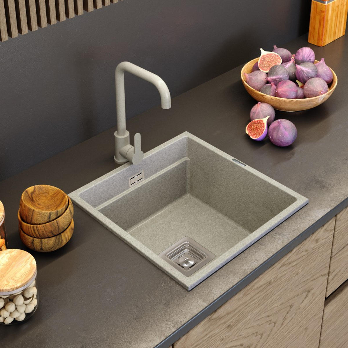 KÜCHENARMATUR Steel - Beige, Metall (21/33/3cm) - Granitan