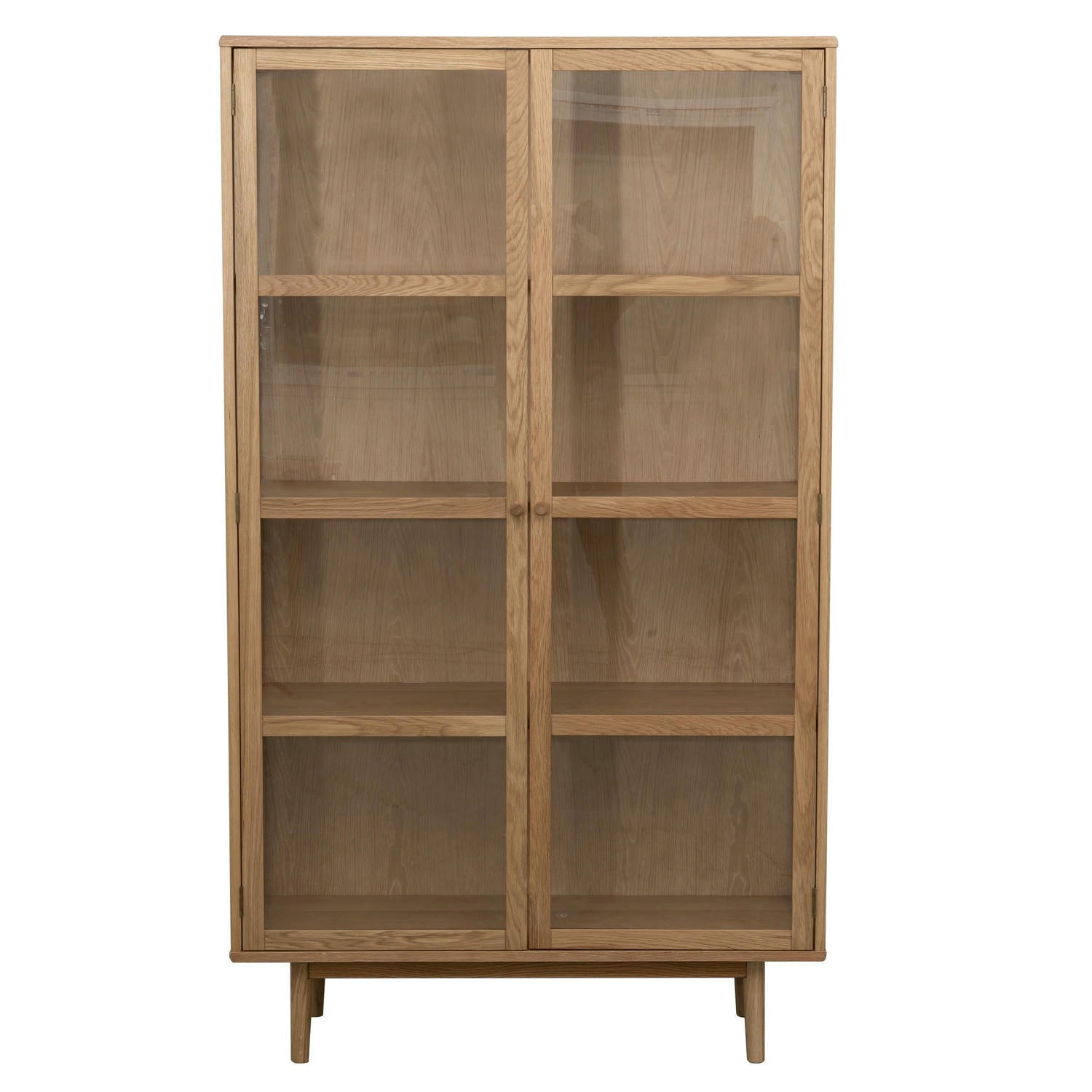VITRINE Eiche massiv - Eichefarben/Braun, Holz/Holzwerkstoff (100/180/40cm) - Furnhouse