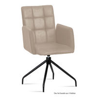 ARMLEHNSTUHL drehbar (4er-Set) Dollie 52x91x60 Schwarz/Natur - Schwarz/Naturfarben, Kunststoff (60/91/52cm) - 58aufmkessel