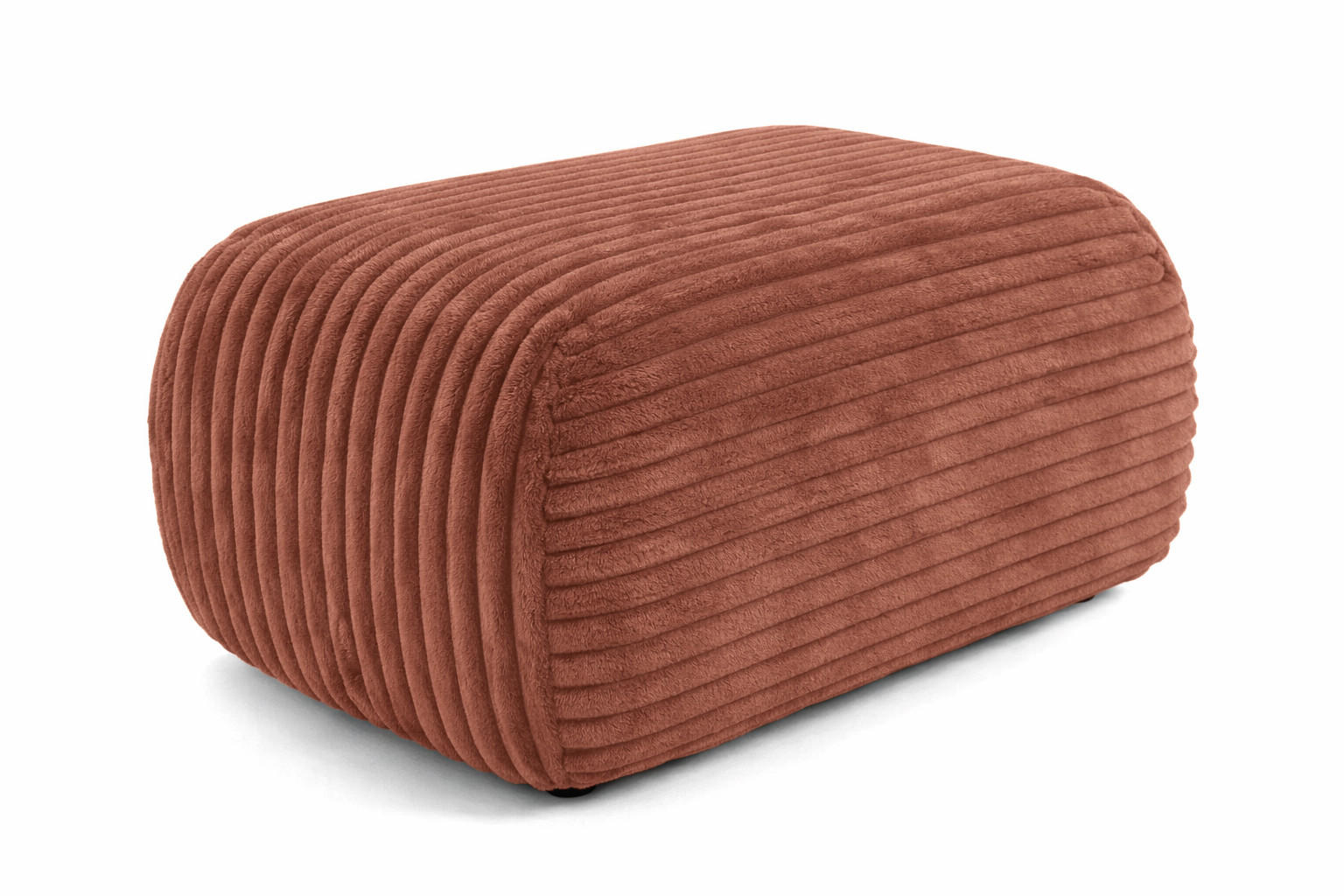 HOCKER Sitzpouf Für Wohnzimmer, Cordstoff Tilia, Kupfer, BIS - Orange, Holz (64/40/40cm) - Kaiser Möbel