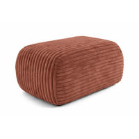 HOCKER Sitzpouf Für Wohnzimmer, Cordstoff Tilia, Kupfer, BIS - Orange, Holz (64/40/40cm) - Kaiser Möbel