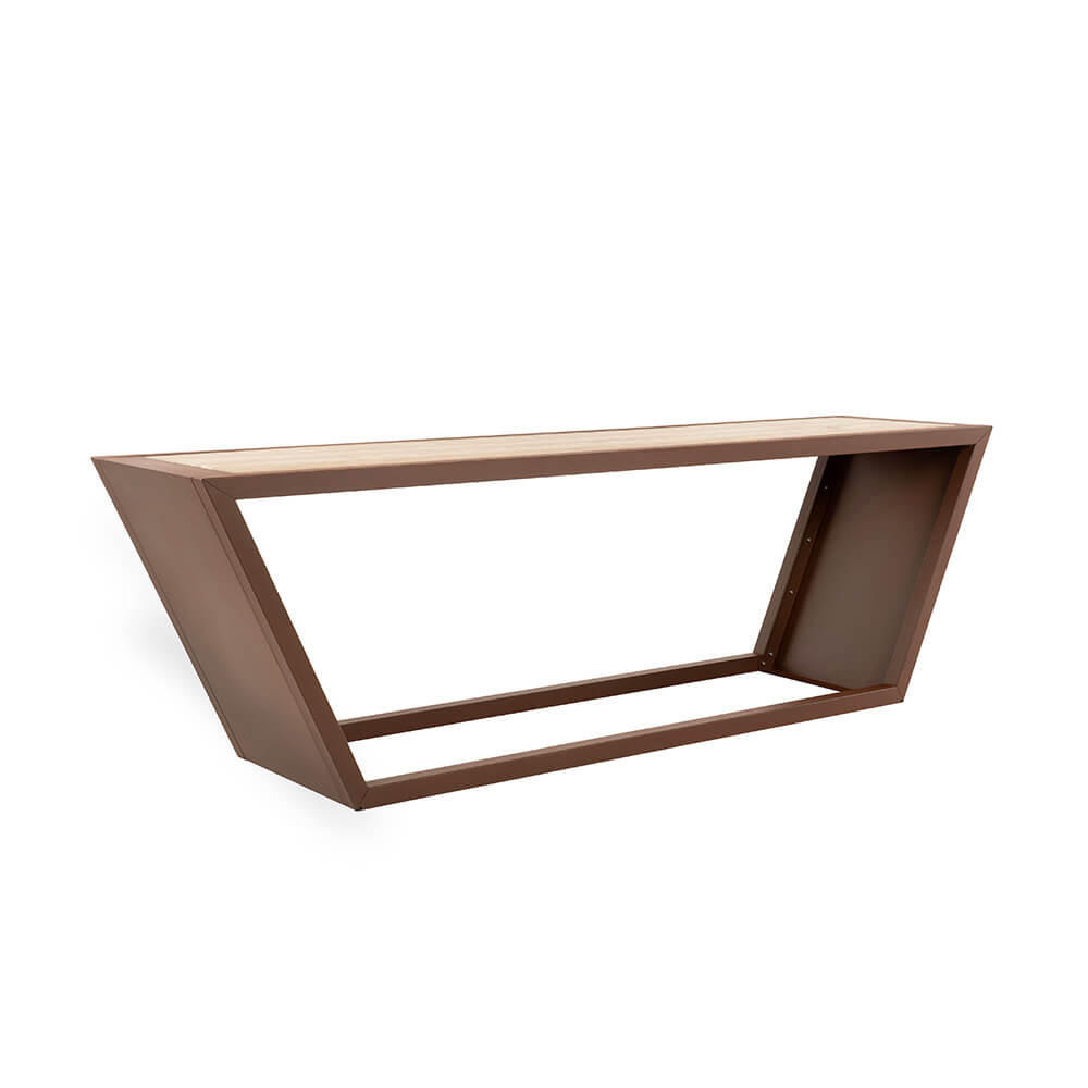 SITZGARNITUR KOBON - Farbe: Braun, Ausführung: 1 x Tisch - Anthrazit/Braun, Holz/Metall (194.5/46/40cm) - Home Deluxe