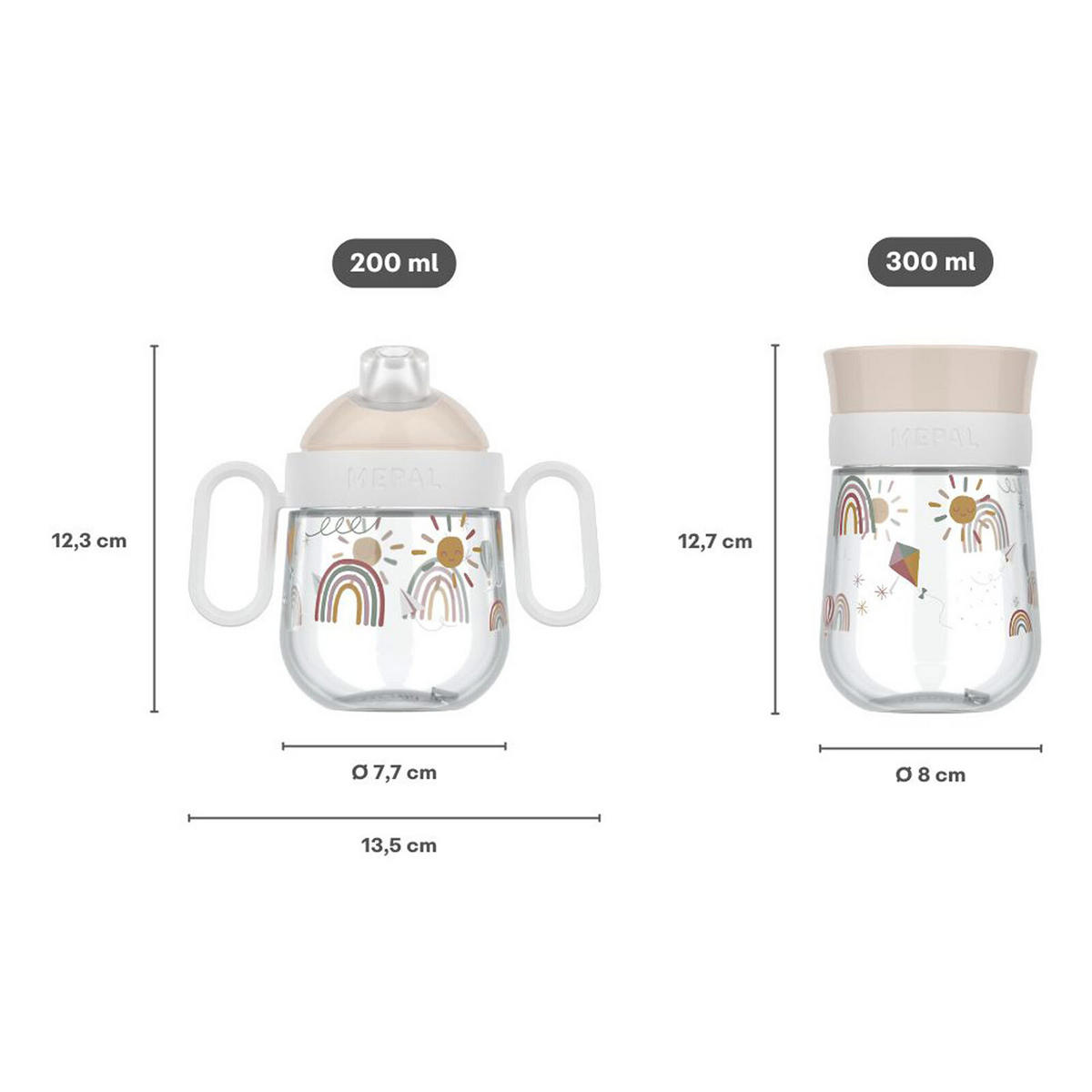 TRINKLERNBECHER ANTITROPF & 360° Mio Fairy Garden 200 & 300 ml 2er Set - Pink/Rosa, Kunststoff (0.5L) - Mepal