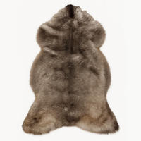 SCHAFFELL Naturbraun mit dunklen Spitzen ca. 110 cm - Dunkelbraun/Braun, Fell (60/110cm) - Provellus