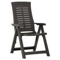 VERSTELLBARE Gartenstühle 2er set Kunststoff Anthrazit - Anthrazit, Kunststoff (67/106/59cm) - vidaXL