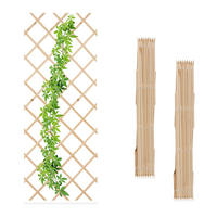 3XRANKGITTER - Hellbraun, Holz (46/270/1cm) - Relaxdays