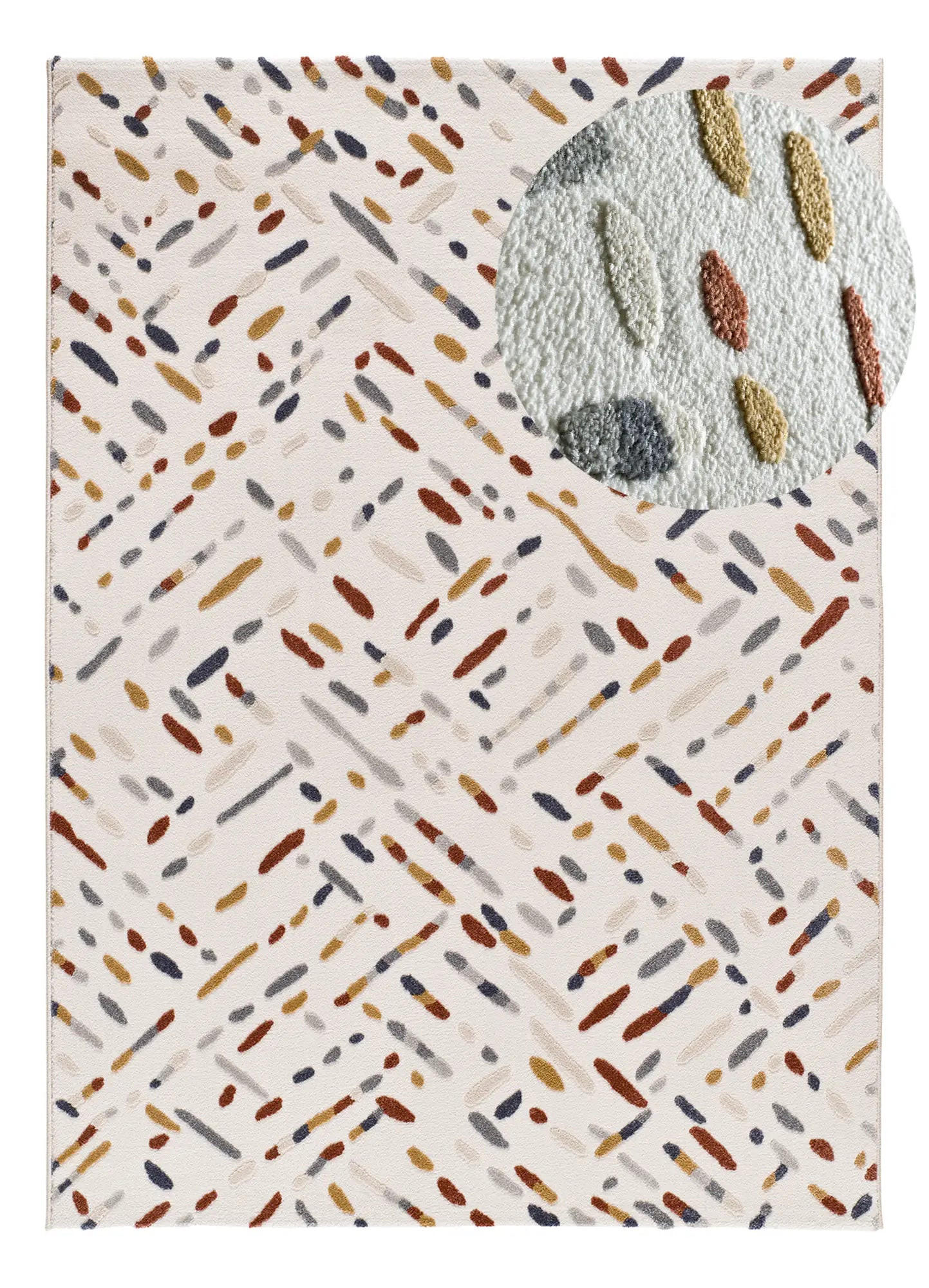 Atticgo Kurzflorteppich Creme, Mehrfarbig 160x230 cm
