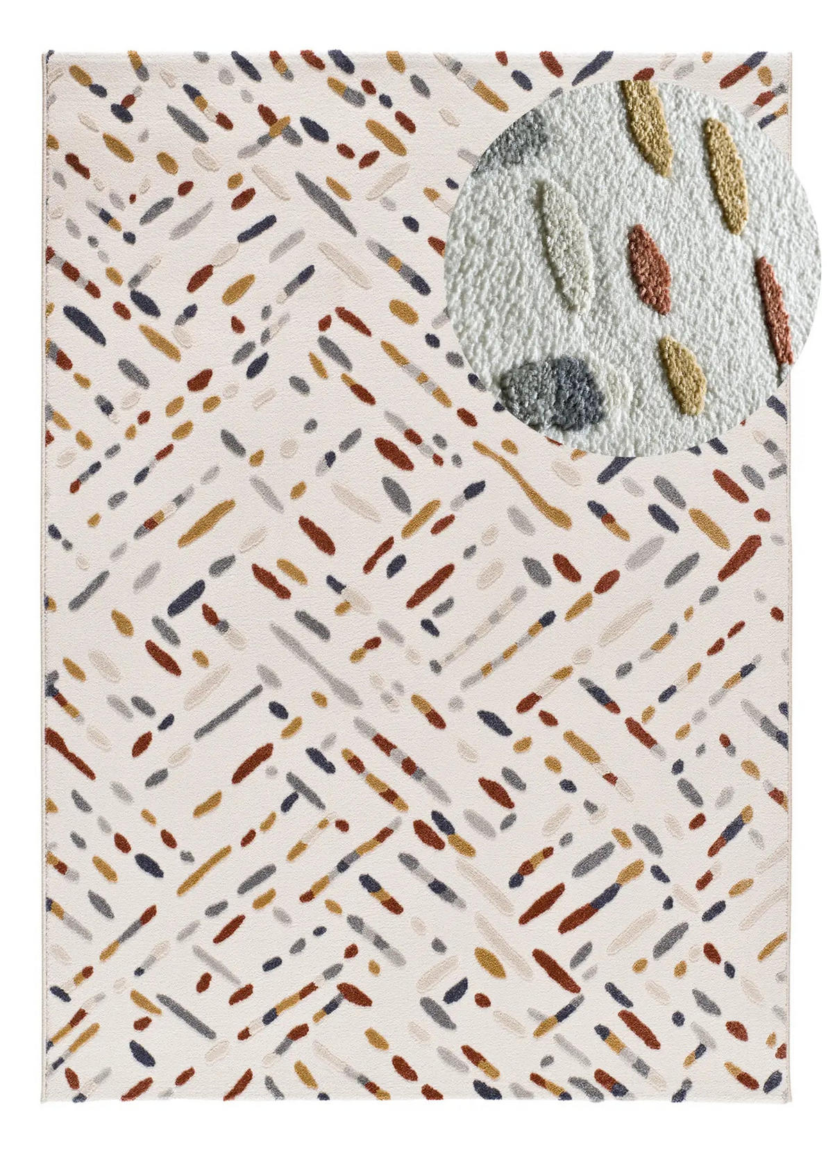 KURZFLORTEPPICH Creme / Mehrfarbig Amara 200/290 cm - Multicolor/Creme, Naturmaterialien/Textil (200/290cm) - Atticgo