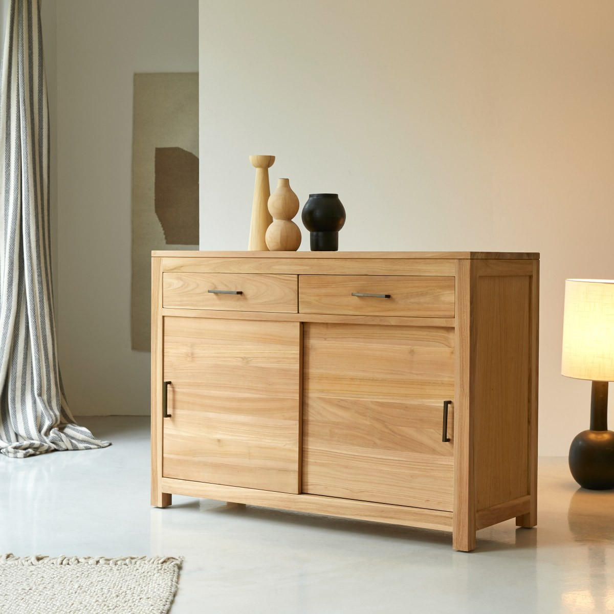 SIDEBOARD Maë Natur aus Teak - Naturfarben, Holz (120/85/45cm) - Tikamoon