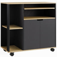 KÜCHENWAGEN MDF Schwarz - Schwarz, Holzwerkstoff (40/82/80cm) - HOMCOM