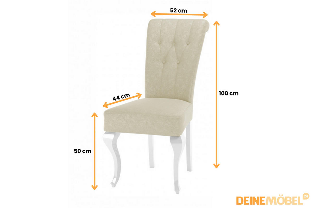 TISCHGRUPPE LUISE 170(+40)/90 cm in Weiß Hochglanz mit 6 Stühlen in Beige - Weiß Hochglanz/Beige, Holz/Holzwerkstoff (90/76/170cm) - Deine Möbel 24