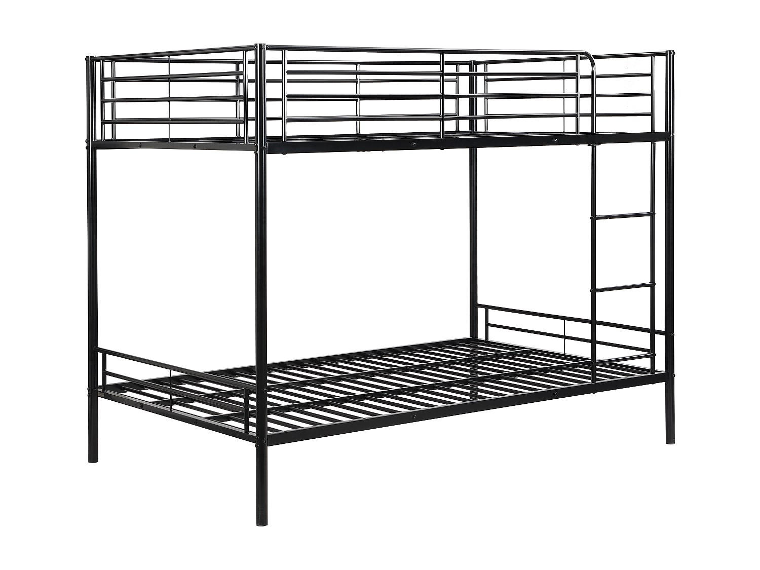 ETAGENBETT - 2 x 120 x 190 cm - Schwarz - DUOTIS II - Schwarz, Metall (126/198cm) - Vente-Unique