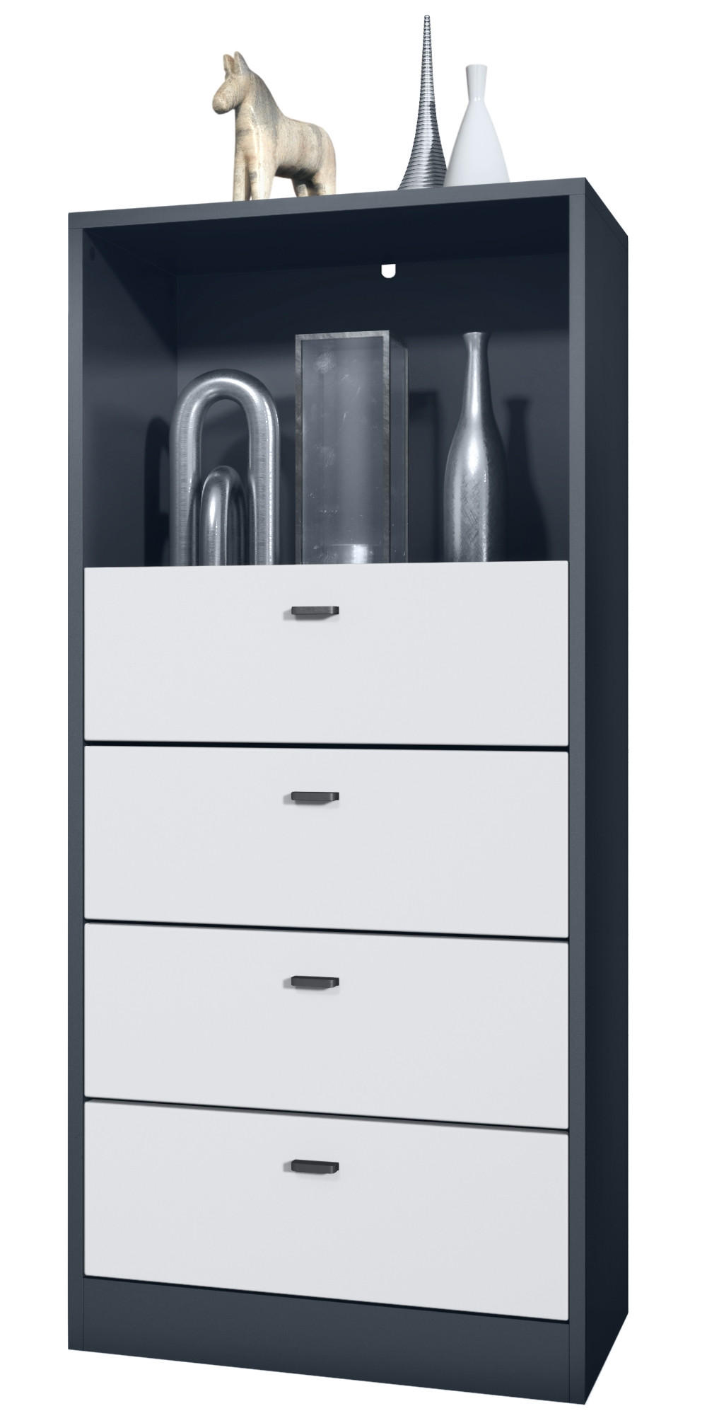 KOMMODE Pino Fronten in Weiß matt - Weiß, Holzwerkstoff (56/125/36cm) - Vladon