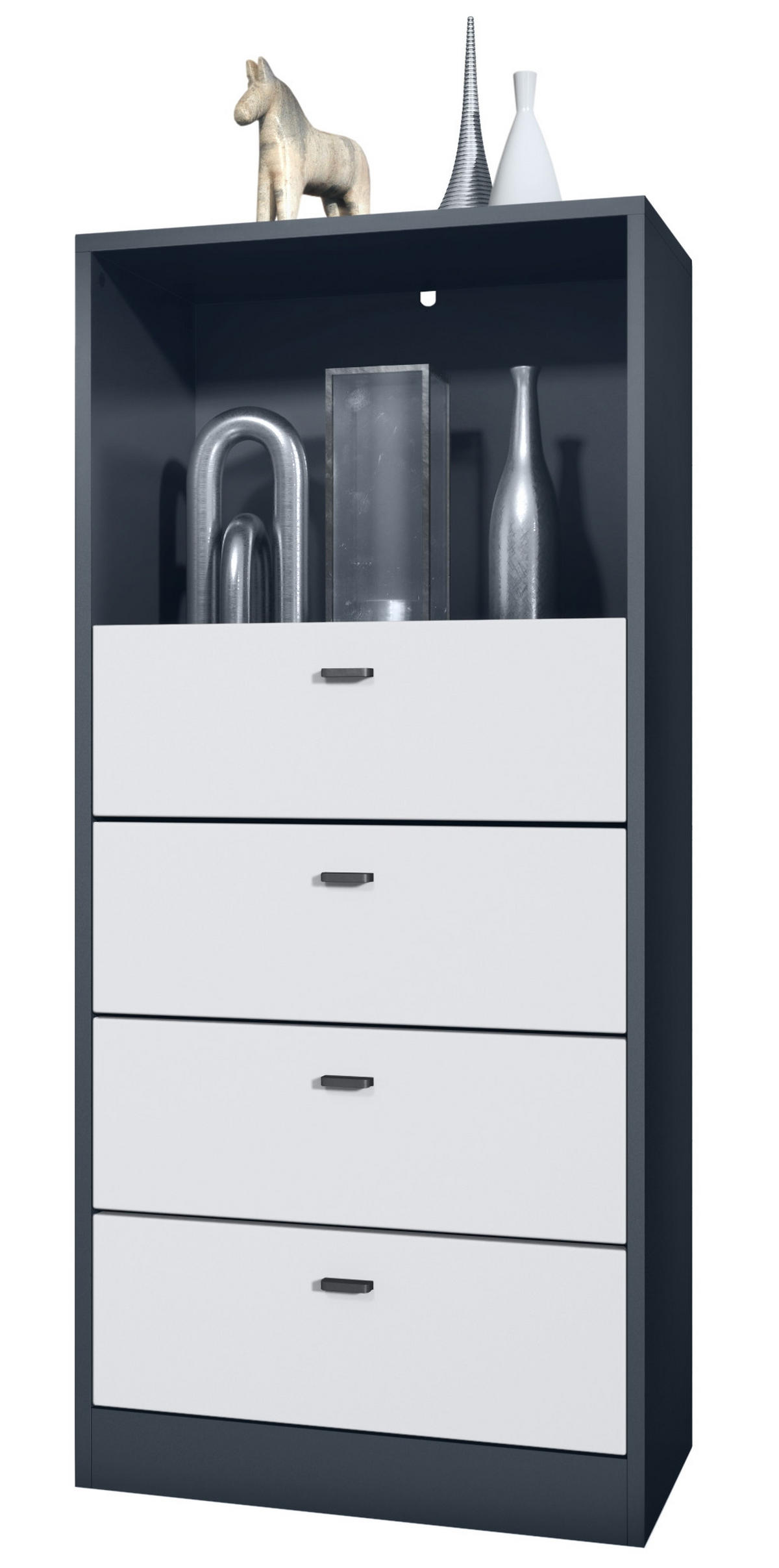KOMMODE Pino Fronten in Weiß matt - Weiß, Holzwerkstoff (56/125/36cm) - Vladon