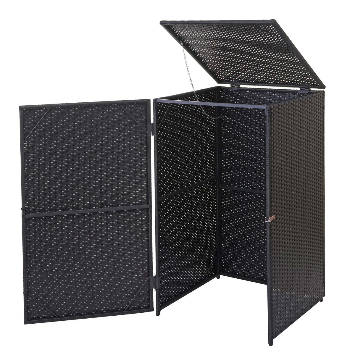 MÜLLTONNENVERKLEIDUNG 120L Schwarz - Schwarz, Kunststoff (65/110/66cm) - MCW