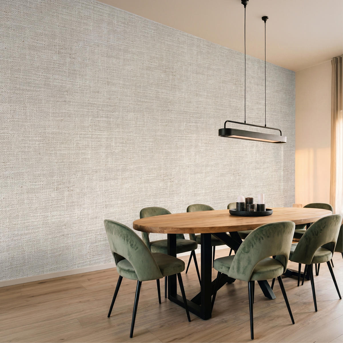 TAPETE - Leinen - Textur - Beige - 450x260 cm - Creme, Papier (450/260cm) - OnlyWow