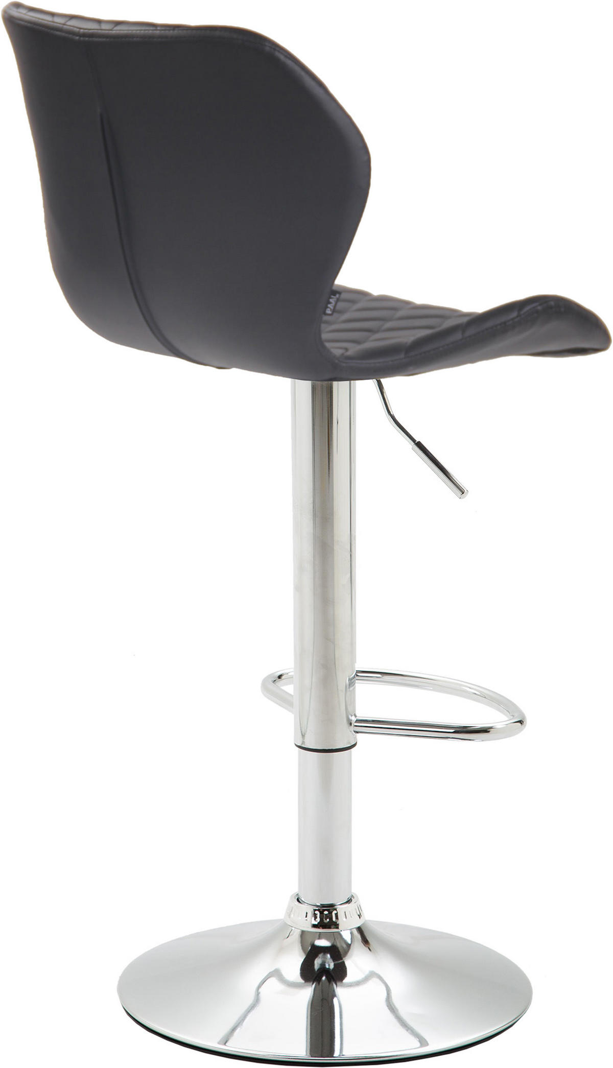 BARHOCKER 2er Set Lederlook schwarz - Chromfarben/Schwarz, Textil/Metall (47/88/51cm) - CLP