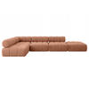ECKSOFA modulares Sofa Favio-L2 - 380x190x70 cm Apricot Velours - Koralle, Holzwerkstoff/Textil (380/190cm) - ALTDECOR