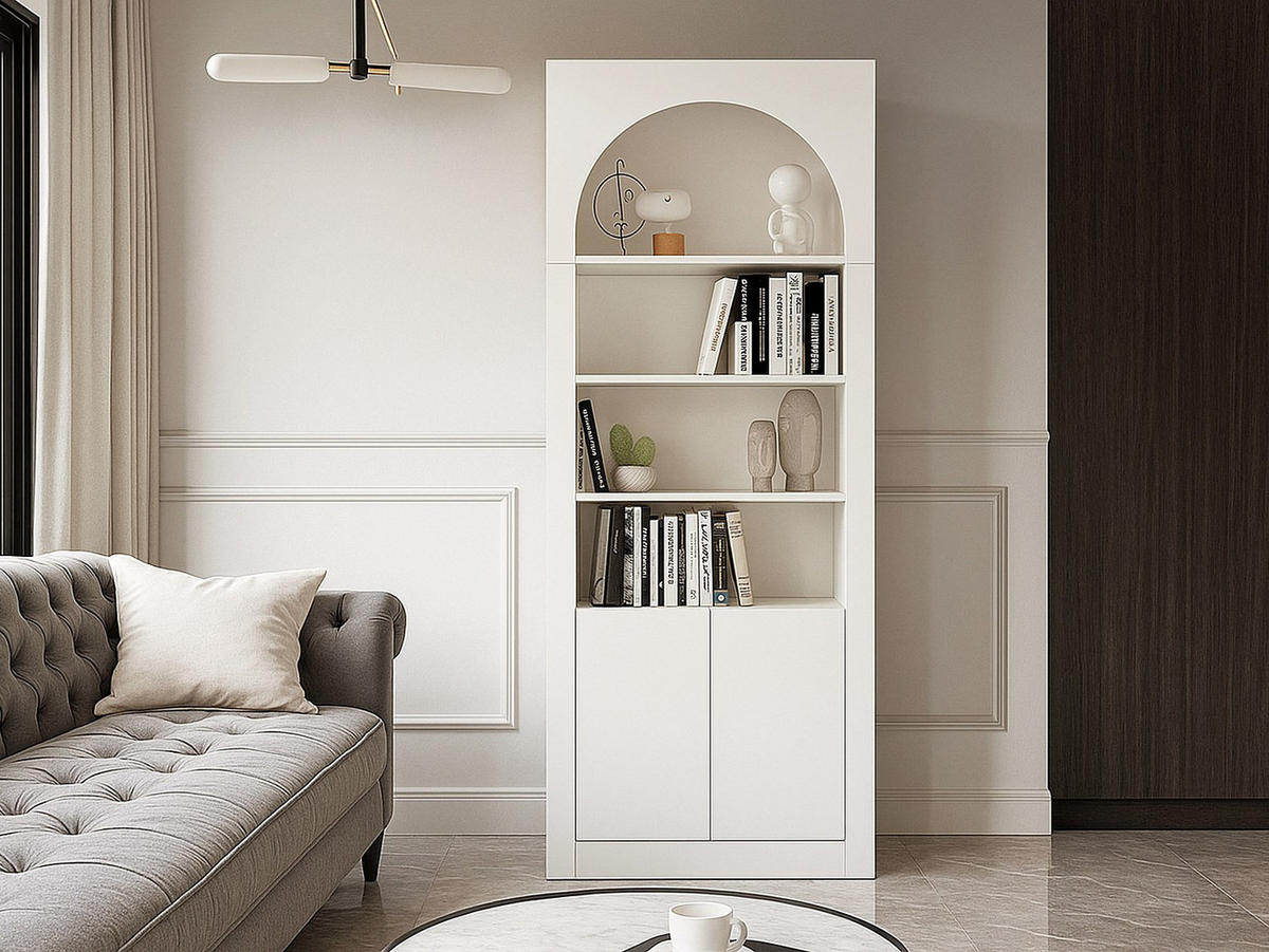 BÜCHERREGAL - 74 cm x 35 cm - holz - weiß Cymora - Weiß, Holz (74/180/35cm) - Vente-Unique