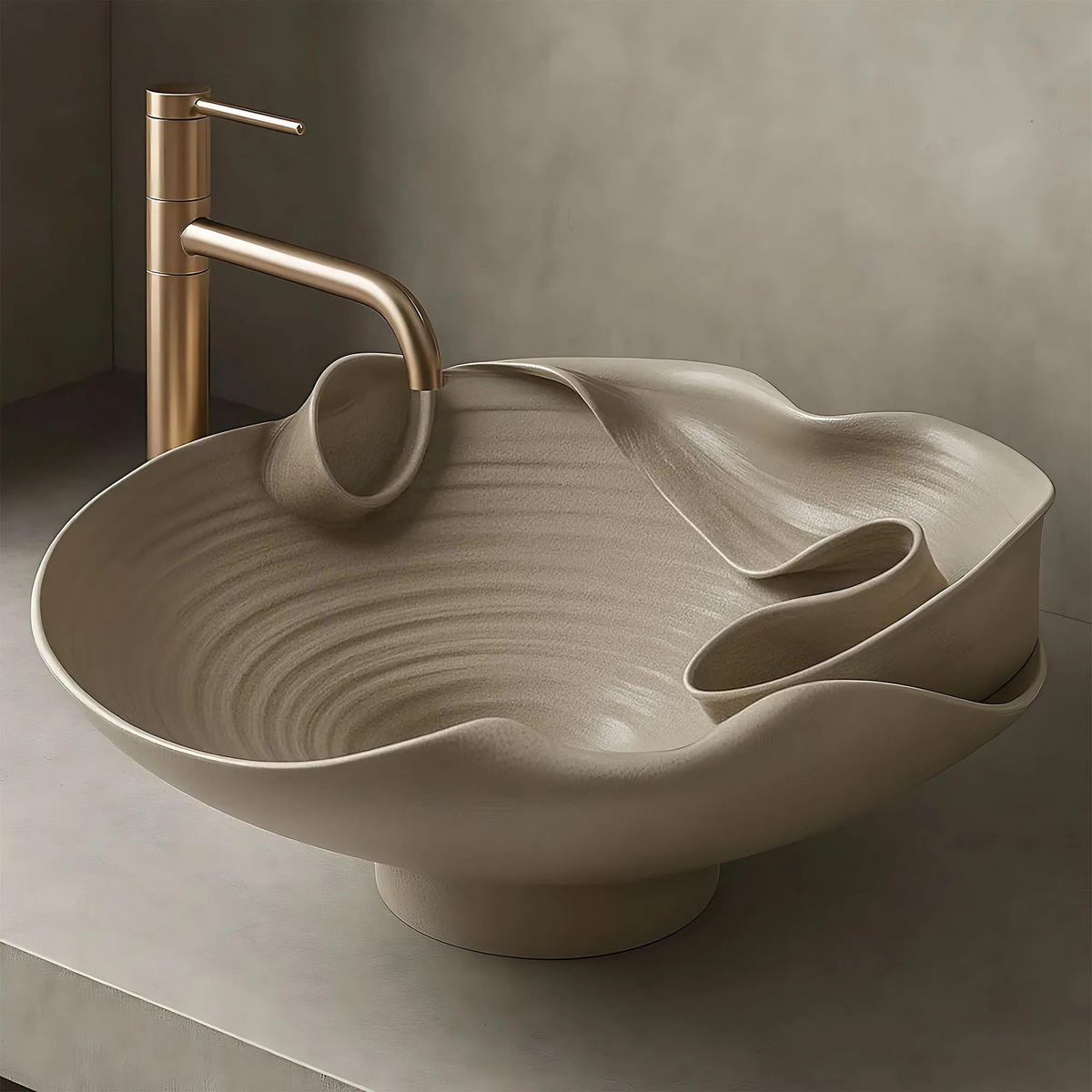 AUFSATZWASCHBECKEN Rea Hm-12 Handmade Art - Beige, Keramik (44/18/48cm) - REA