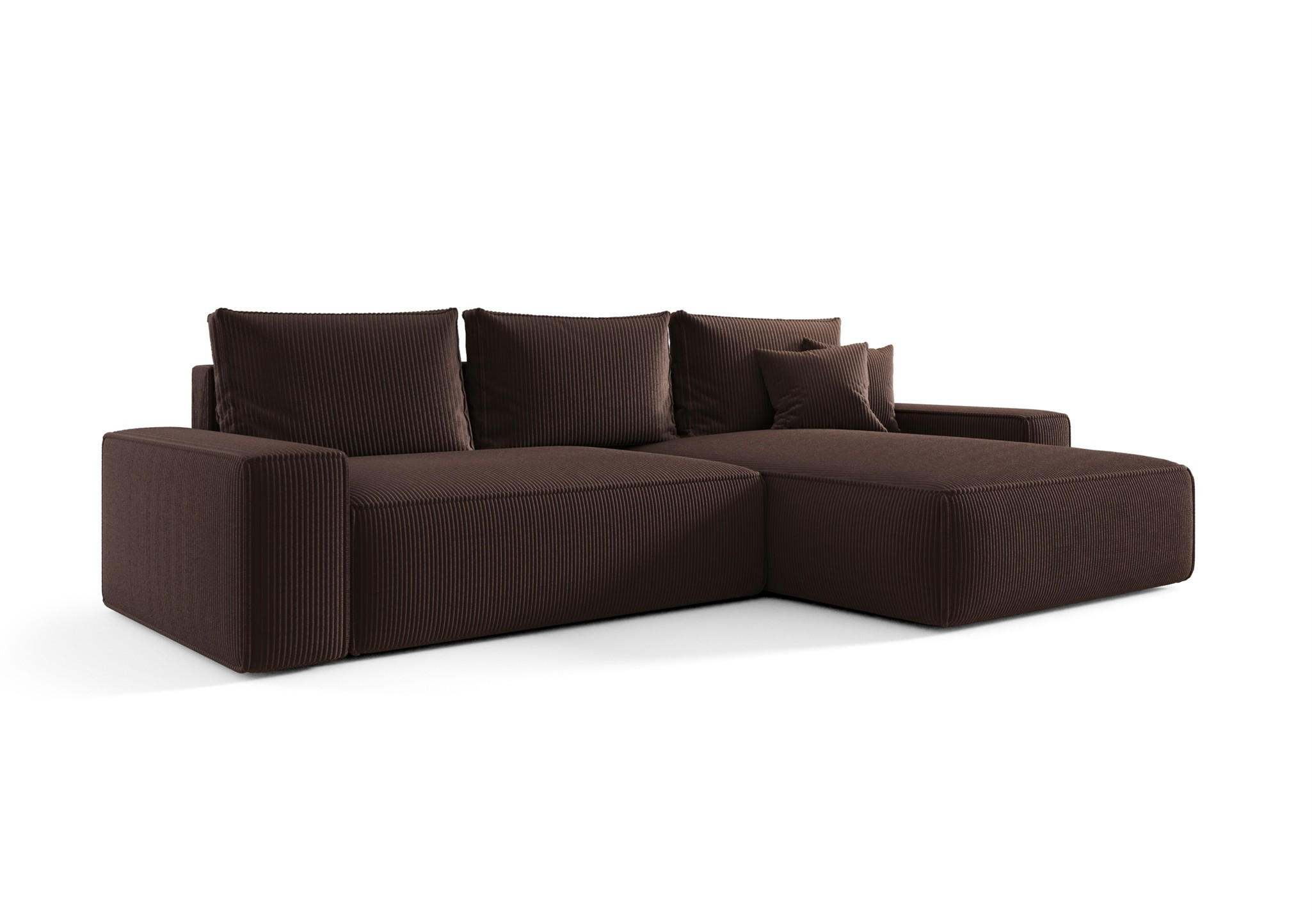 ECKSOFA Walken Mit Schlaffunktion - Braun, Holzwerkstoff/Textil (280/185cm) - Fun Möbel