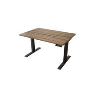 SCHREIBTISCH 120/80/65 - 130 cm elektrisch höhenverstellbar aus Kernbuche - Schwarz/Braun, Holz (80/120/65cm) - MeinMassivholz
