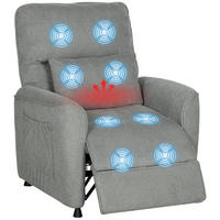 RELAXSESSEL, Heizung, 8 Massagepunkte, 5 Modi, Chenille-Bezug, Anthrazitgrau - Multicolor, Holzwerkstoff (93/102/88cm) - FORIOUS