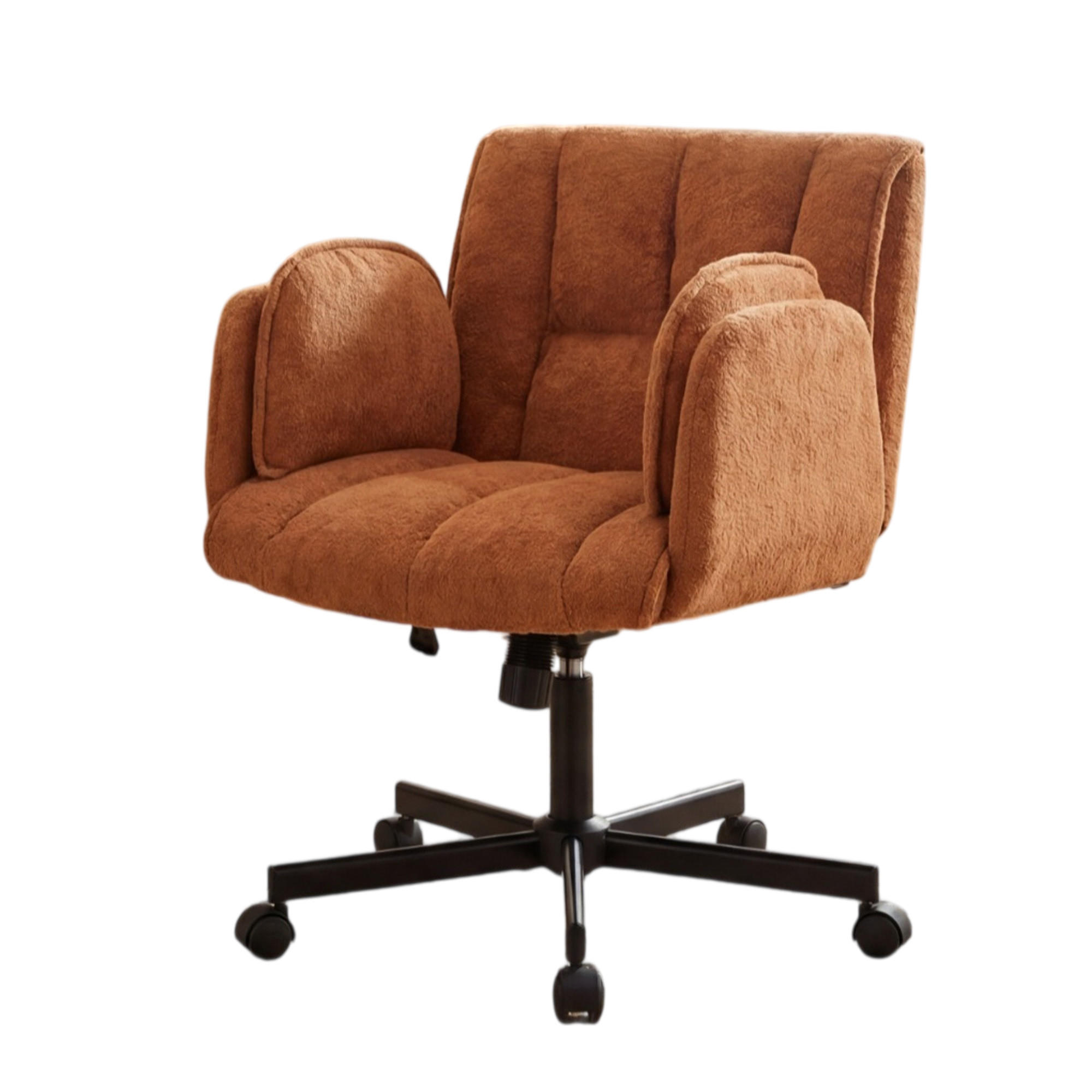 DREHSTUHL DE-40928 mit klappbaren Armlehnen und Lendenluftkissen Orange - Orange, Metall (60/86/68cm) - ComfortXL