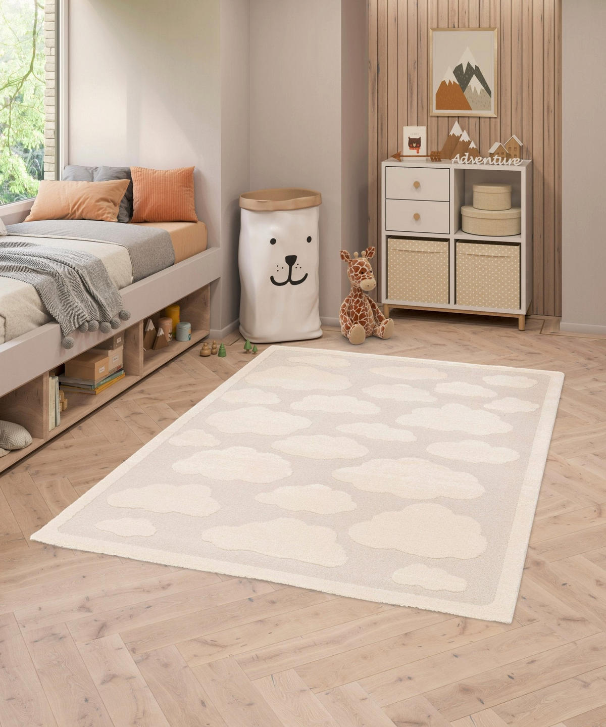 TEPPICH Design Relief-Effekt beige - Beige, Textil (120/170cm) - AFK Living