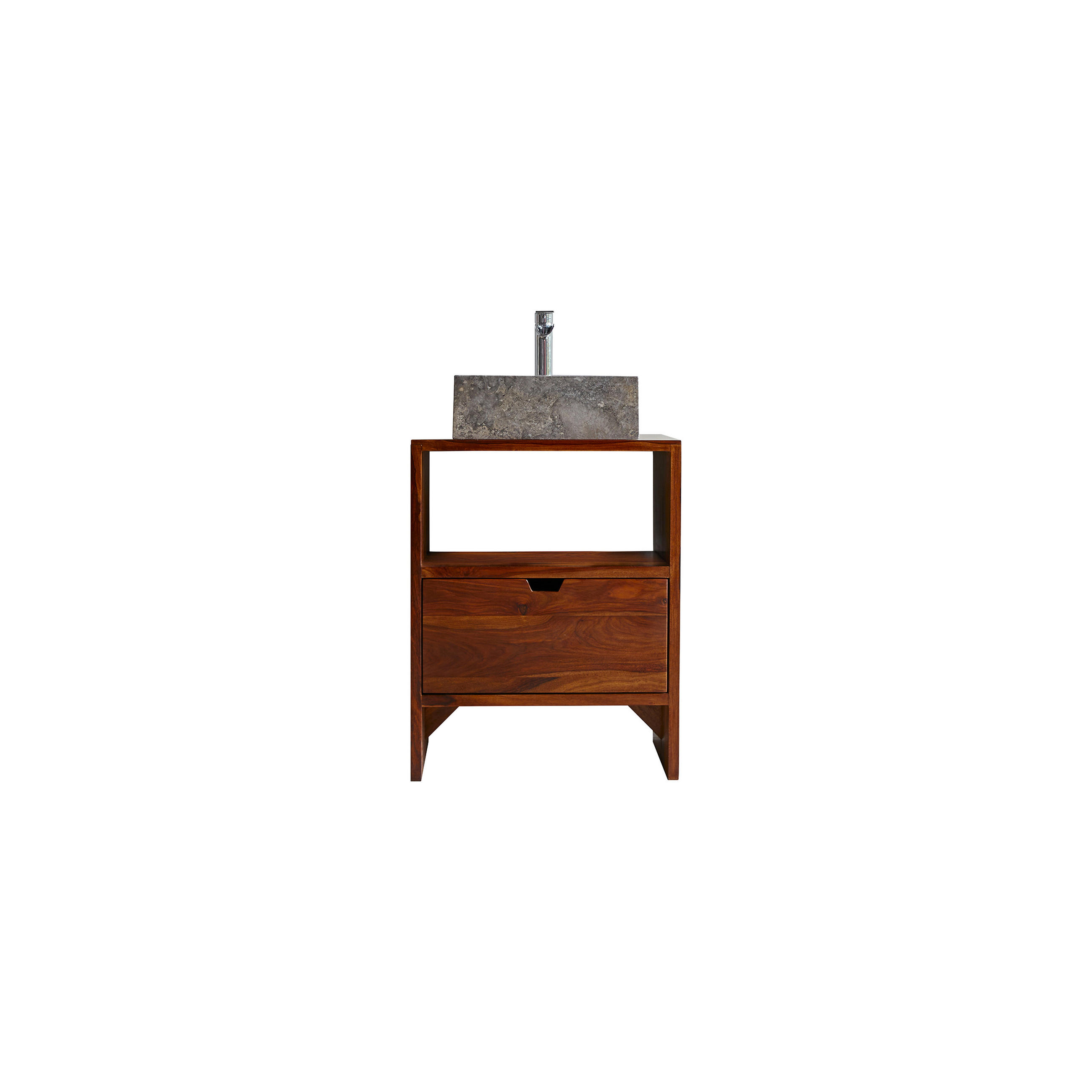 WASCHTISCHUNTERSCHRANK Kwarto Braun aus Palisander - Braun, Holz (60/75/45cm) - Tikamoon