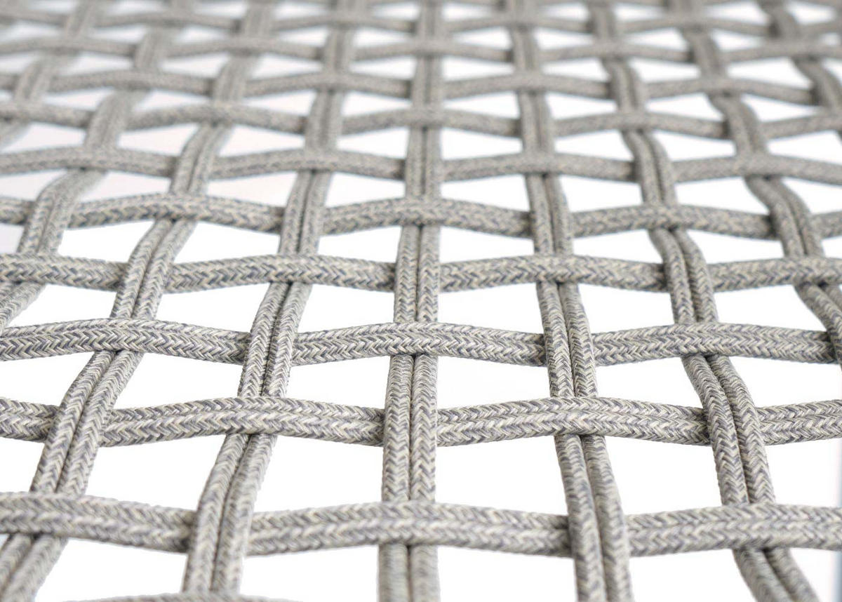 GARTENSTUHL 2er-Set 81x54x62cm Aluminium Seilgeflecht Rope Grau - Beige, Metall (54/81/62cm) - PROREGAL