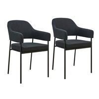 ESSZIMMERSTÜHLE SCARLETT (2er Set) - Schwarz, Textil/Metall (51/85/53cm) - SVITA