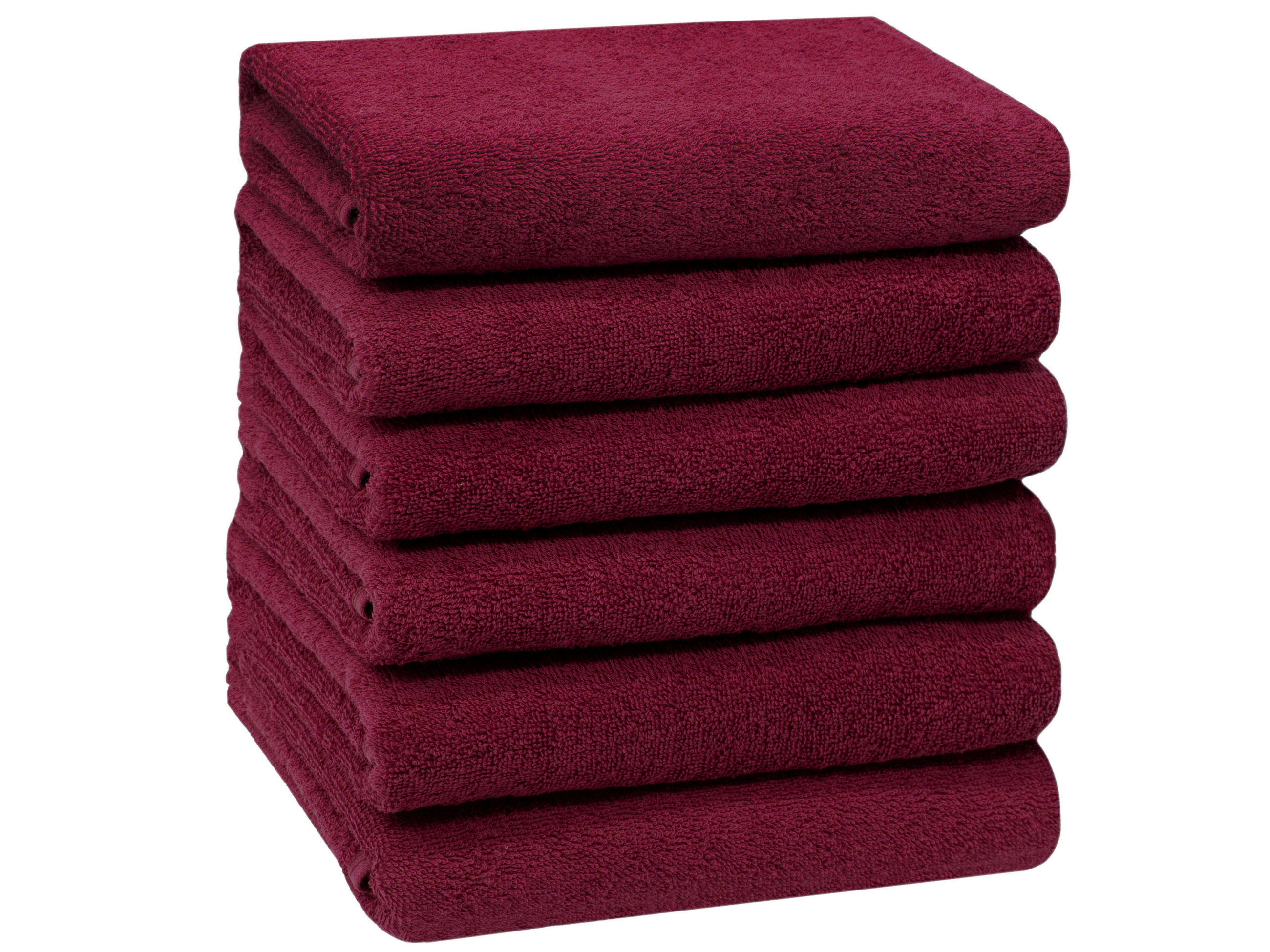 HANDTÜCHER, 6er-Set, 50x100 cm, 100% Baumwolle, Rot - Bordeaux, Textil (50/100cm) - Zollner