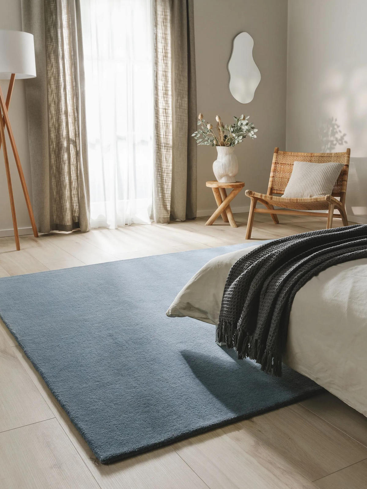 WOLLTEPPICH Bent Blau 160x230 cm - Blau, Textil (160/230cm) - benuta Nest