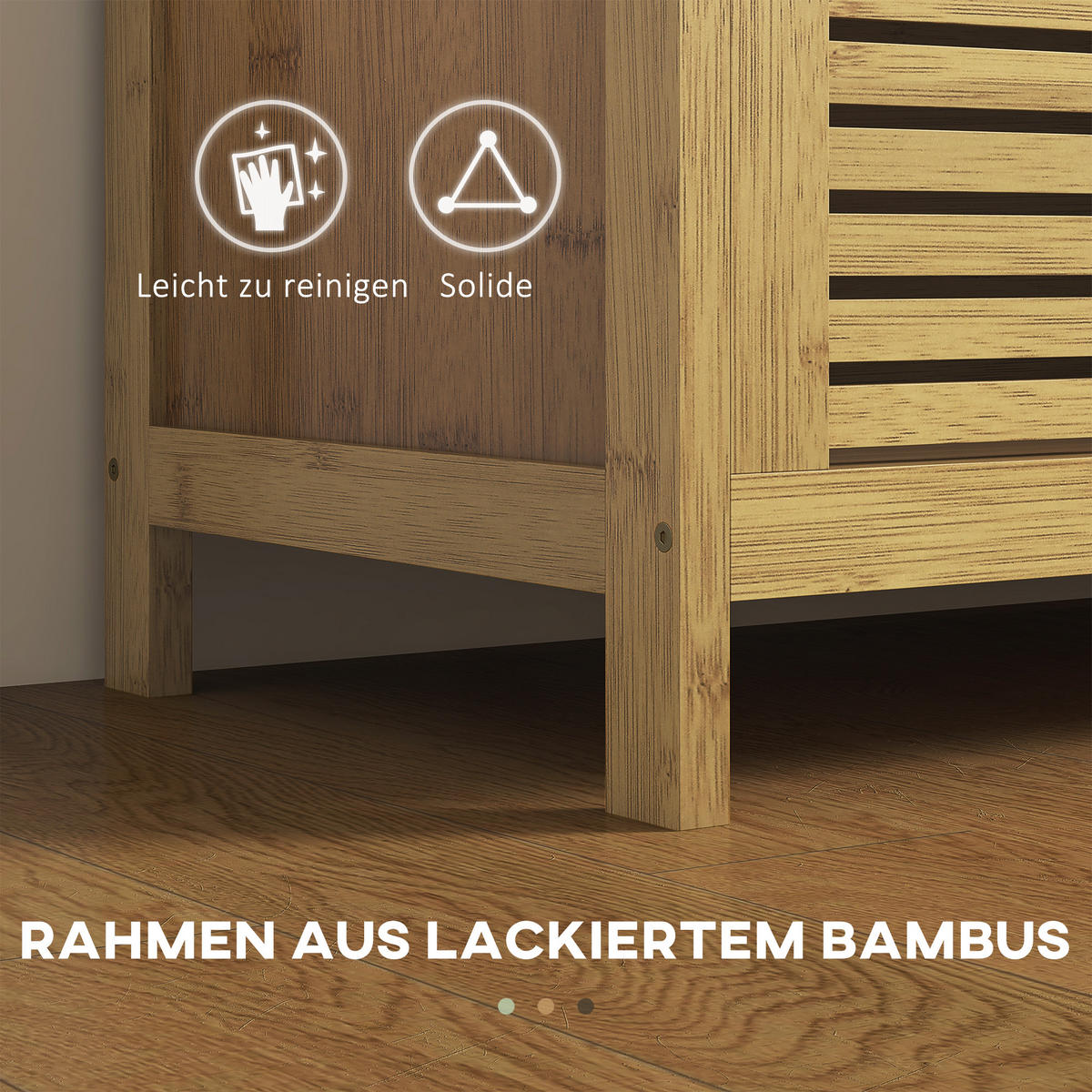 SCHUHBANK mit Klappdeckel, für Diele, Flur, Bambus, Natur - Naturfarben, Kunststoff (40/60/100cm) - HOMCOM