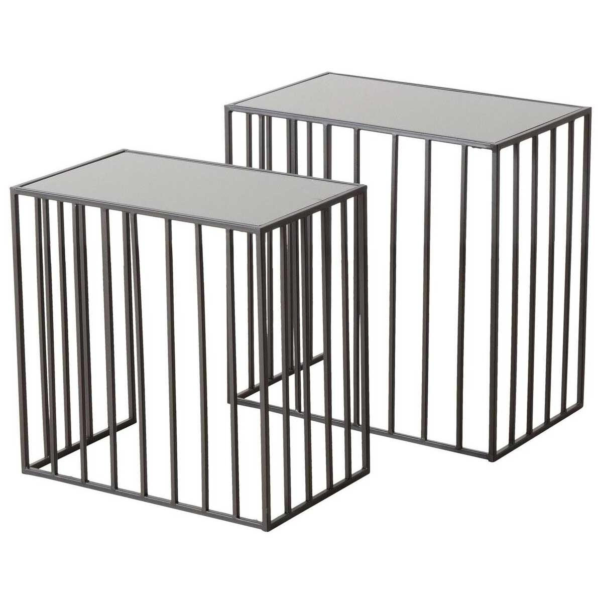 Boltze Home Beistelltische Schwarz 30x50x50 cm