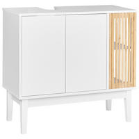 WASCHBECKENUNTERSCHRANK 80 cm Weiß Nubes - Weiß, Holzwerkstoff (80/74/35cm) - Beliani