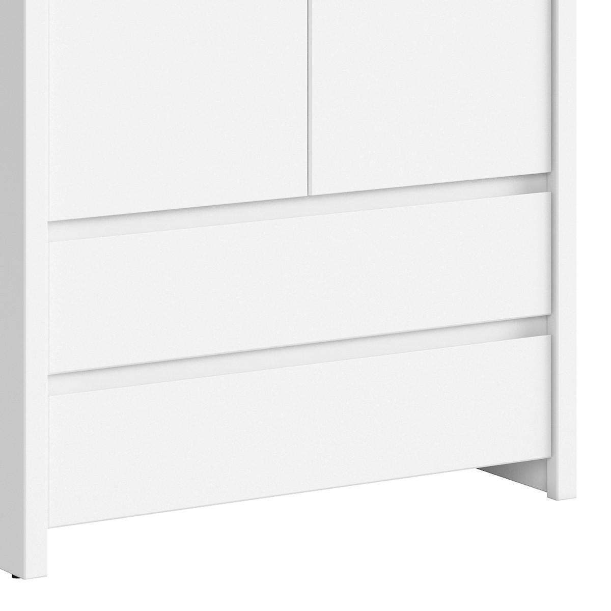 SCHRANK 2 Türen Soren Weiß matt - Weiß, Holzwerkstoff (90/200.5/55.5cm) - Petits-meubles