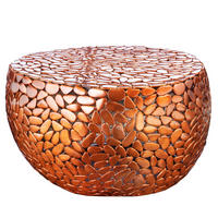 COUCHTISCH STONE MOSAIC rund Kupfer 72cm - Kupferfarben, Metall (70/72/40cm) - riess-ambiente