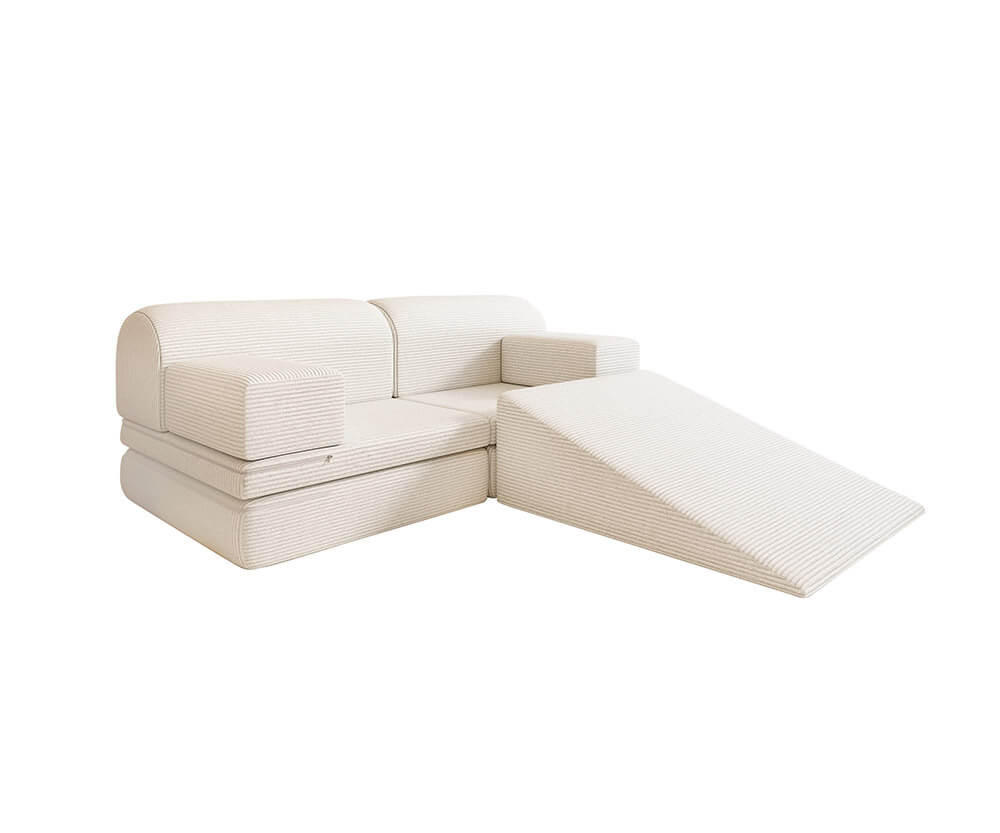 SPIELSOFA LIV - Beige, inkl. Rutsche - Beige, Kunststoff/Textil (140/53/70cm) - Home Deluxe